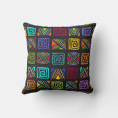 アフリカフォークアート – シームレスな形状パターン3 クッション (裏面)