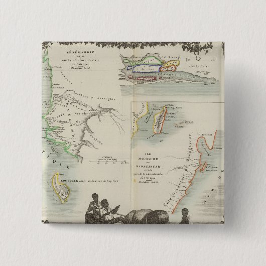 アフリカフランスのの植民地 缶バッジ (正面)