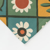 アフリカフローラタイル芸術 フリースブランケット (角)