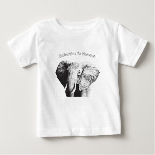 アフリカブッシュゾウスケッチ ベビーTシャツ