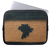 アフリカブラウンアーティザンクロシェプリントエレクトロニクスバッグ ラップトップスリーブ (正面)
