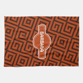 アフリカブラックオレンジパタミニマルーン キッチンタオル