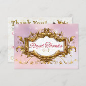 アフリカプリンセスエレガントピンク|金ゴールドサンキューカード サンキューカード (正面/裏面)