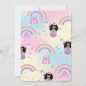アフリカプリンセスユニコーンバースデーパーティーレインボー 招待状 (裏面)