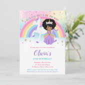アフリカプリンセスユニコーンバースデーパーティーレインボー 招待状 (スタンド正面)