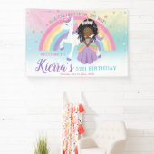 アフリカプリンセスユニコーン誕生日レインボーウェルカム 横断幕 (インサイチュ)