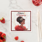 アフリカプリンセス王室のベビーシャワーレッドグリッター スタンダードカクテルナプキン (インサイチュ)