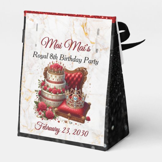アフリカプリンセス王室の誕生日グリッター赤/黒 フェイバーボックス (裏面サイド)