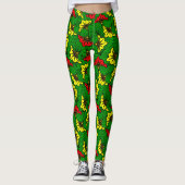 アフリカプリントはっきりしたアンカラパターン（の模様が）あるフローラ レギンス (正面)