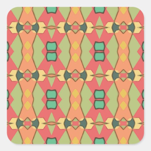 アフリカプリントシール スクエアシール (正面)