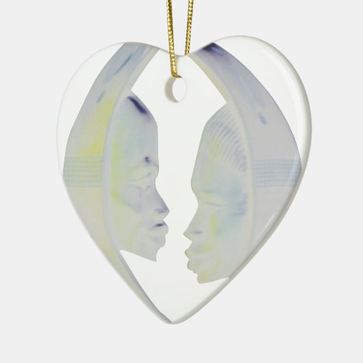 アフリカプリントハクナマタタデザイン セラミックオーナメント (左)