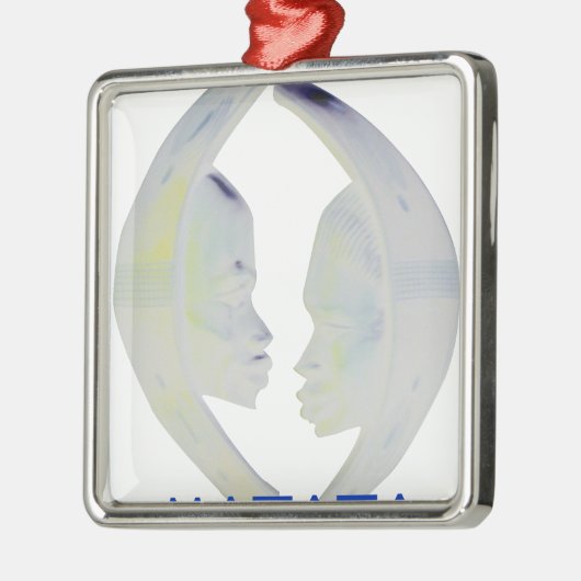 アフリカプリントハクナマタタデザイン メタルオーナメント (左)