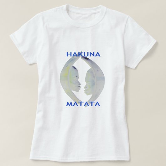 アフリカプリントハクナマタタデザイン Tシャツ (デザイン正面)