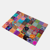 アフリカプリントパッチワークカラフル形式 ドアマット (アングル)