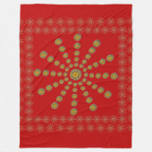 アフリカプリントレッド水玉模様デザイン フリースブランケット (正面)