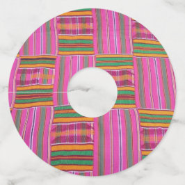 アフリカプリントワイングラスラベル ワイングラスタグ