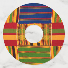 アフリカプリントワイングラスラベル ワイングラスタグ