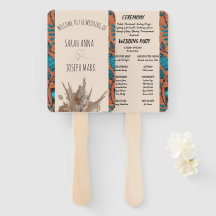 アフリカプリント結婚式 プログラムハンドファン