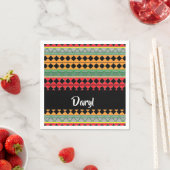 アフリカプリント パターン（の模様が）ある スタンダードカクテルナプキン (インサイチュ)