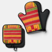 アフリカプリント 鍋つかみ&鍋敷きセット (正面/裏面)