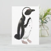 アフリカペンギンの鉛筆画 招待状 (スタンド正面)
