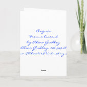 アフリカペンギンブルーリノカットグリーティングカード カード (裏面)