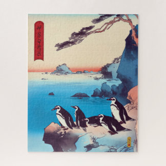 アフリカペンギン、ケープウィンド - 日本画 ジグソーパズル
