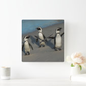 アフリカペンギン | Spheniscus Demersus スクエア壁時計 (ホーム)