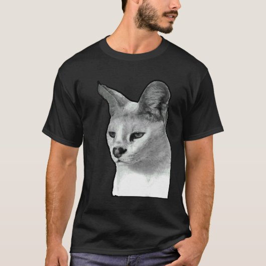 アフリカホワイトサーバルキャット Tシャツ (正面)