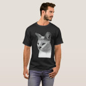アフリカホワイトサーバルキャット Tシャツ (正面フル)