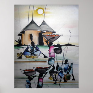 アフリカホームデコールプリント3 ポスター