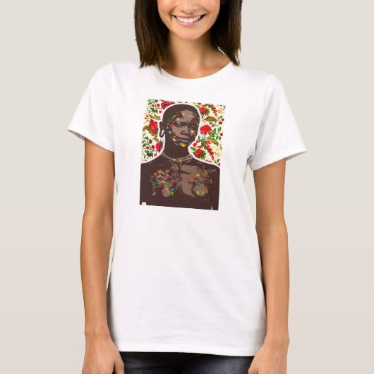 アフリカポップ・アートの美術 Tシャツ (正面)