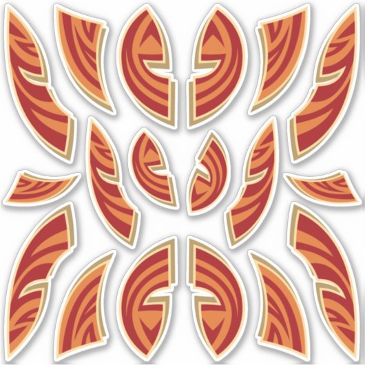 アフリカマスクアイコンコレクションコンタースタンプ シール (正面)