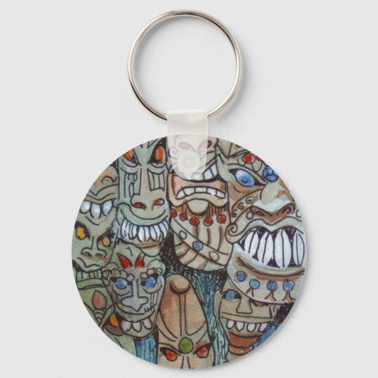 アフリカマスクキーチェーン キーホルダー (正面)