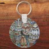 アフリカマスクキーチェーン キーホルダー (正面)