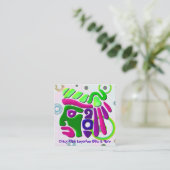 アフリカマスク天空3D地元ギフトショップ スクエア名刺 (スタンド正面)