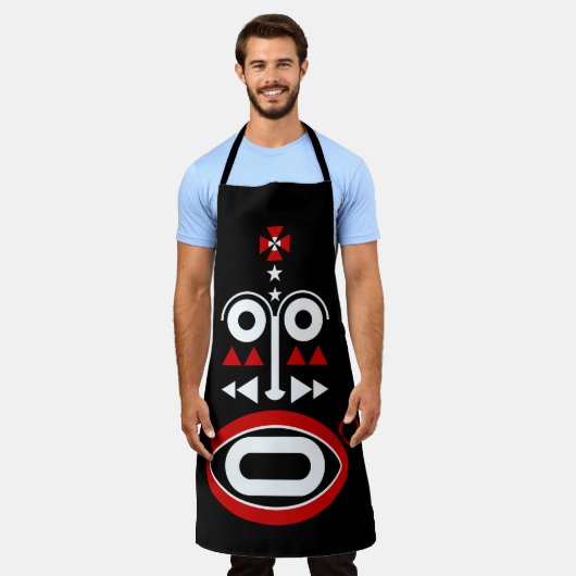 アフリカマスク エプロン (着用した状態)