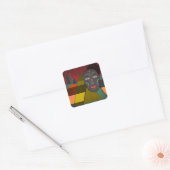 アフリカマスク スクエアシール (封筒)