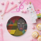 アフリカマスク ペーパープレート (パーティー)