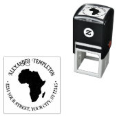 アフリカマップシルエットラウンド名差出人住所 セルフインキングスタンプ (インサイチュ)