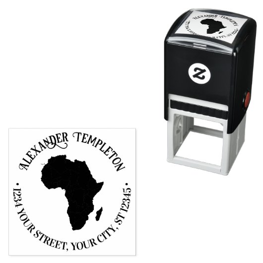 アフリカマップシルエットラウンド名差出人住所 セルフインキングスタンプ (インサイチュ)