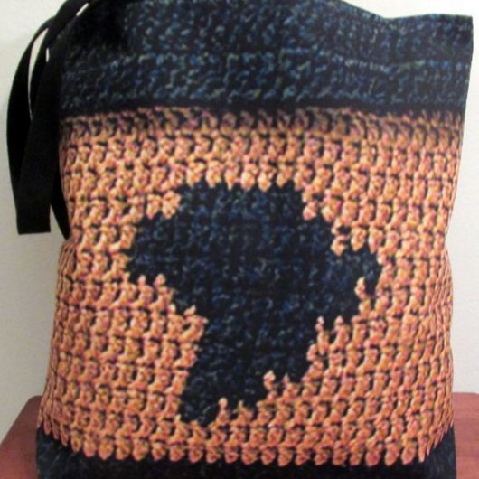 アフリカマップユニークテクスチャのクロシェプリント全体 トートバッグ