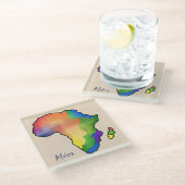 アフリカマップ ガラスコースター (アングル)