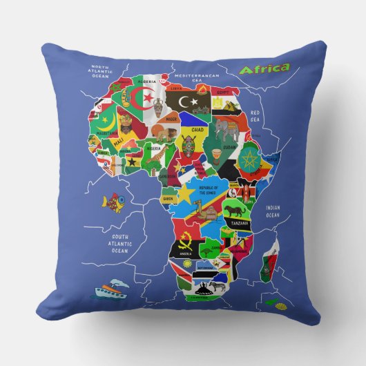 アフリカマップ クッション (正面)