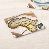 アフリカマップ スクエアペーパーコースター (アングル)