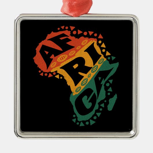 アフリカマップ メタルオーナメント (正面)