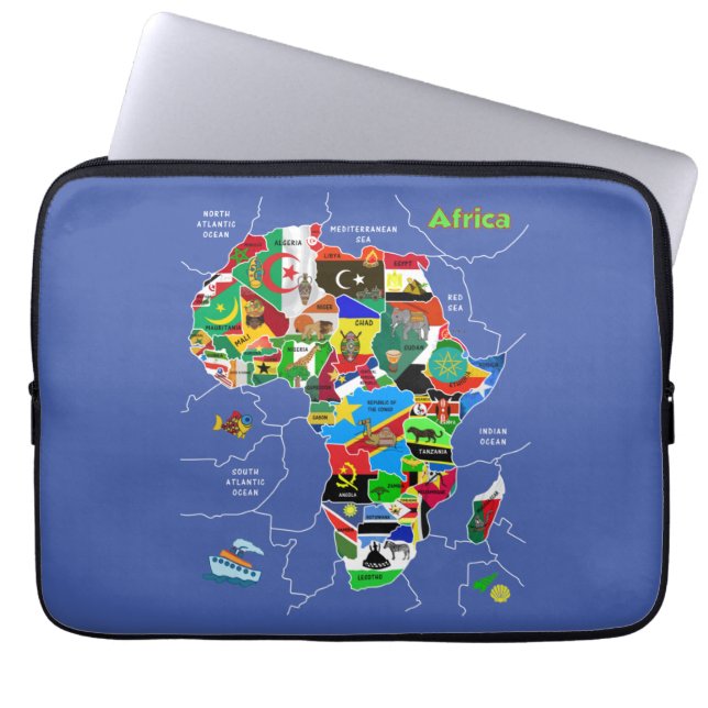 アフリカマップ ラップトップスリーブ (正面)