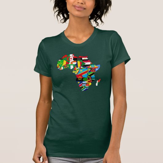 アフリカママの女性のアフリカのアフリカ人のギフトの旗の地図 Tシャツ (正面)