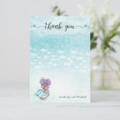 アフリカマーメイドウォーターカラー誕生日 |赤ちゃんシャワー  サンキューカード (スタンド正面)