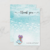 アフリカマーメイドウォーターカラー誕生日 |赤ちゃんシャワー  サンキューカード (正面/裏面)